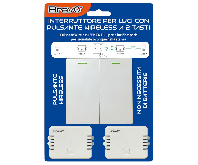 INTERR LUCI WIRELESS 2 TASTI + RICEVENTI